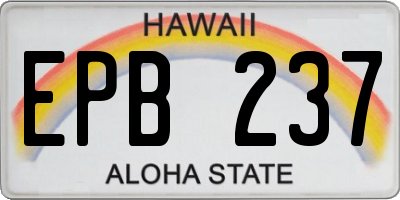 HI license plate EPB237