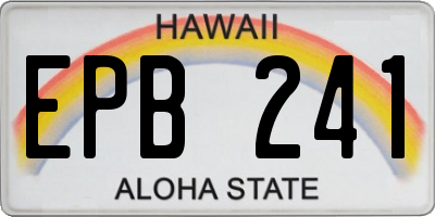 HI license plate EPB241