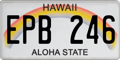 HI license plate EPB246