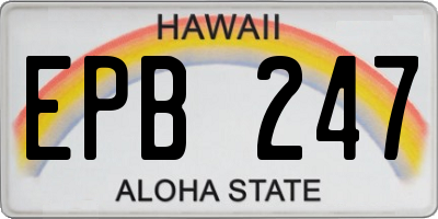 HI license plate EPB247