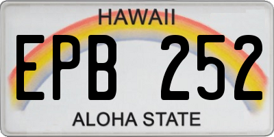 HI license plate EPB252