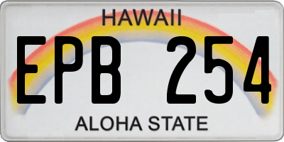 HI license plate EPB254