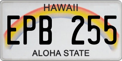 HI license plate EPB255