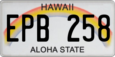 HI license plate EPB258