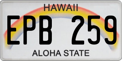 HI license plate EPB259
