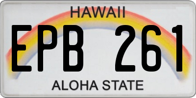 HI license plate EPB261