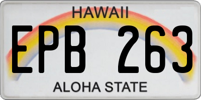 HI license plate EPB263