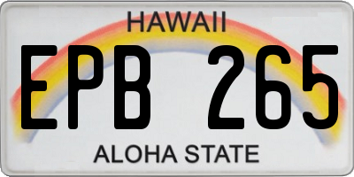 HI license plate EPB265