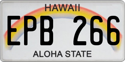 HI license plate EPB266