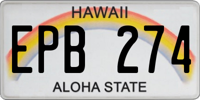HI license plate EPB274