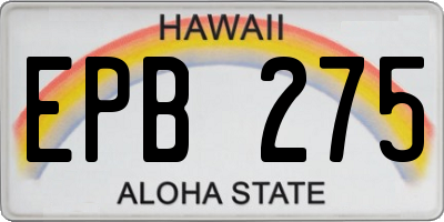 HI license plate EPB275