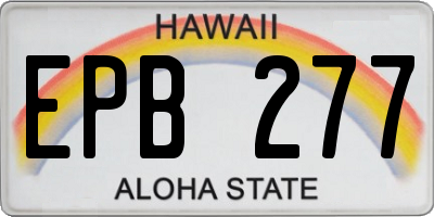 HI license plate EPB277