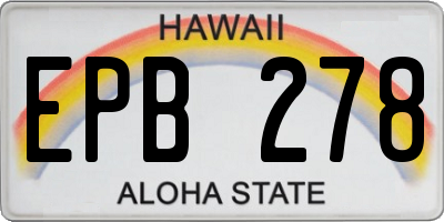 HI license plate EPB278