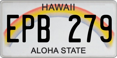 HI license plate EPB279