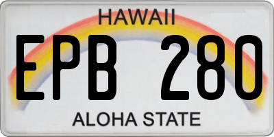 HI license plate EPB280