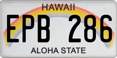 HI license plate EPB286