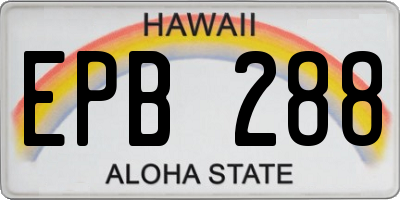 HI license plate EPB288
