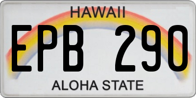 HI license plate EPB290