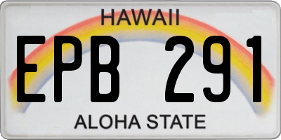 HI license plate EPB291