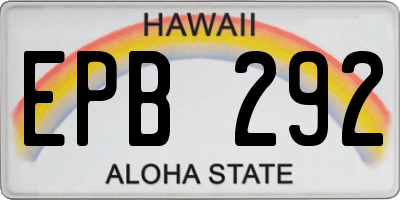 HI license plate EPB292