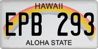 HI license plate EPB293