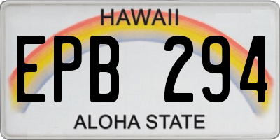 HI license plate EPB294