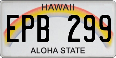 HI license plate EPB299