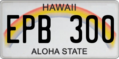 HI license plate EPB300