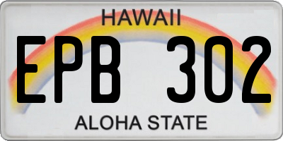 HI license plate EPB302