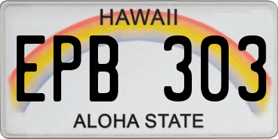 HI license plate EPB303