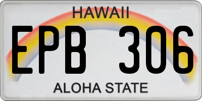 HI license plate EPB306