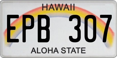 HI license plate EPB307