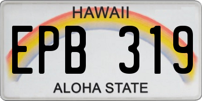 HI license plate EPB319