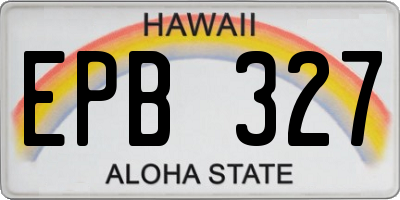 HI license plate EPB327
