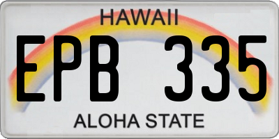 HI license plate EPB335