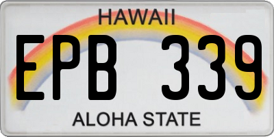 HI license plate EPB339