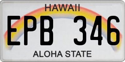 HI license plate EPB346