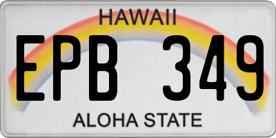 HI license plate EPB349