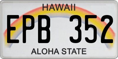 HI license plate EPB352