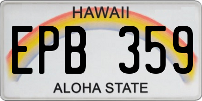 HI license plate EPB359
