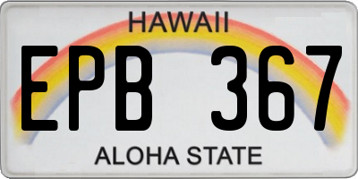 HI license plate EPB367