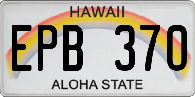 HI license plate EPB370