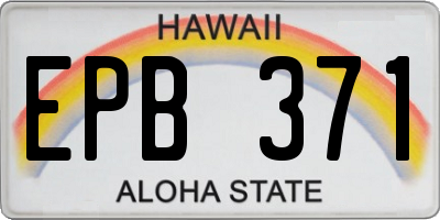 HI license plate EPB371