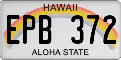 HI license plate EPB372