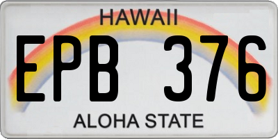 HI license plate EPB376