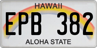 HI license plate EPB382
