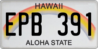 HI license plate EPB391