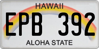HI license plate EPB392