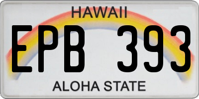 HI license plate EPB393