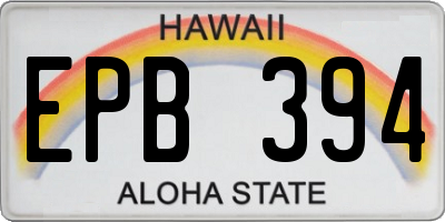 HI license plate EPB394